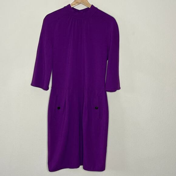 Zac Posen Z Spoke Plum Mock Neck Jersey‎ Knit Dress Size S - Picture 1 of 13